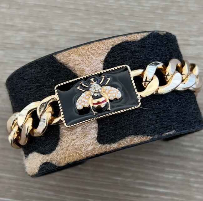 Bee & Animal Cuff Bracelet