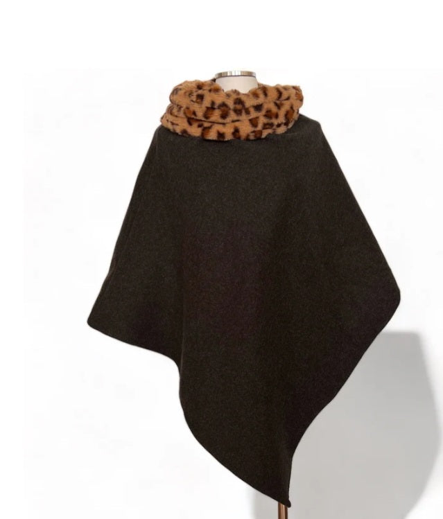 Leopard Fur Poncho