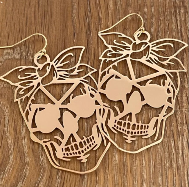 Gold Skull Earrings