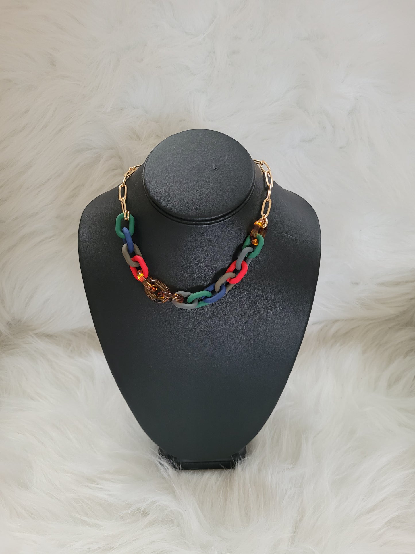 Acrylic And Chain Necklace