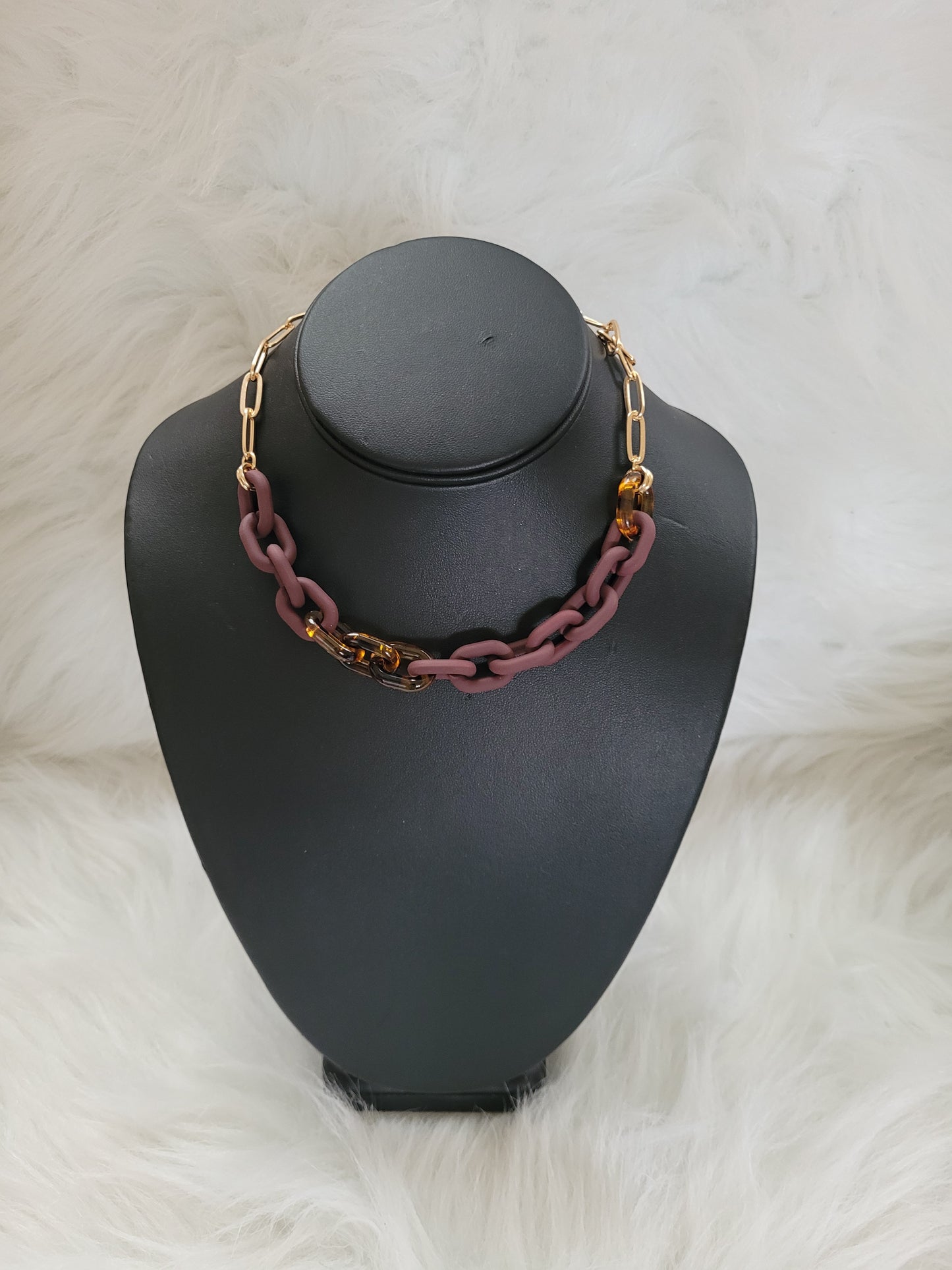 Acrylic And Chain Necklace