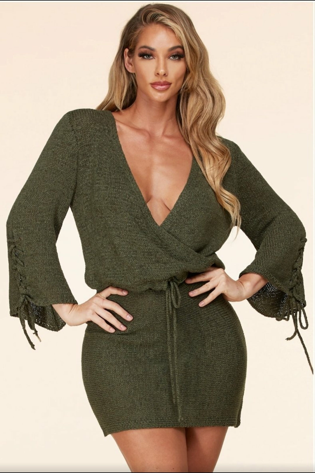 Olive Knit Dress