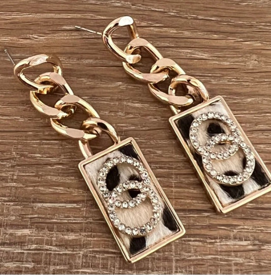 Gold Cuban  Link Earrings