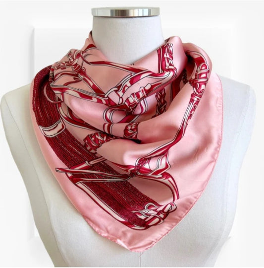 Pink Equestrian Square Scarf
