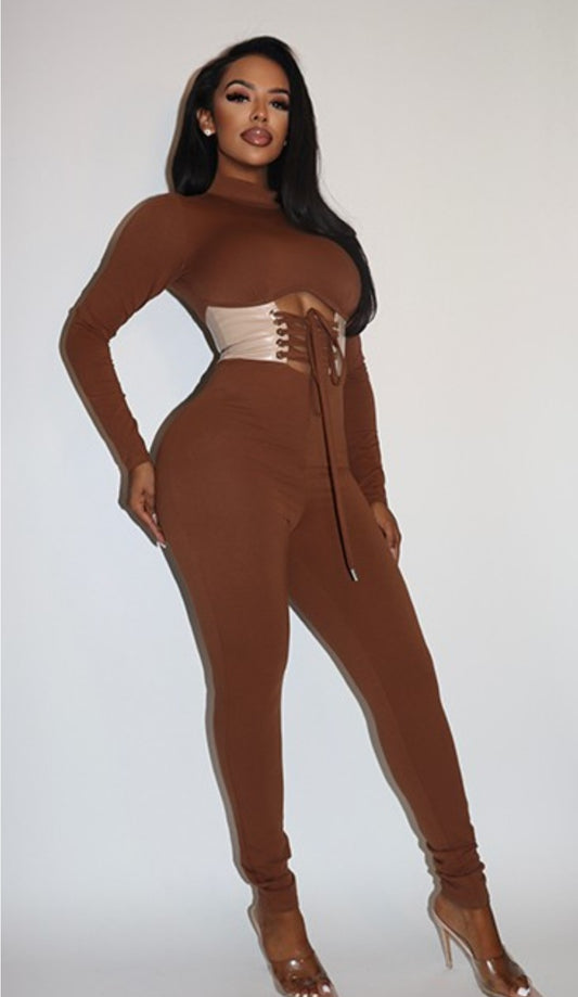 Criss Cross Belted Jumpsuit