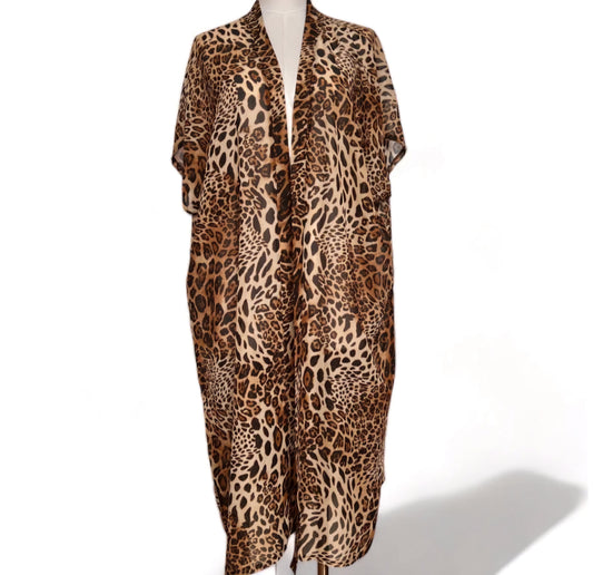 Leopard Sheer Kimono