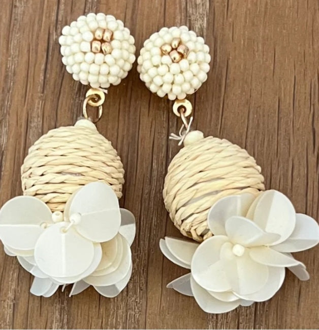 Raffia Ball Earrings