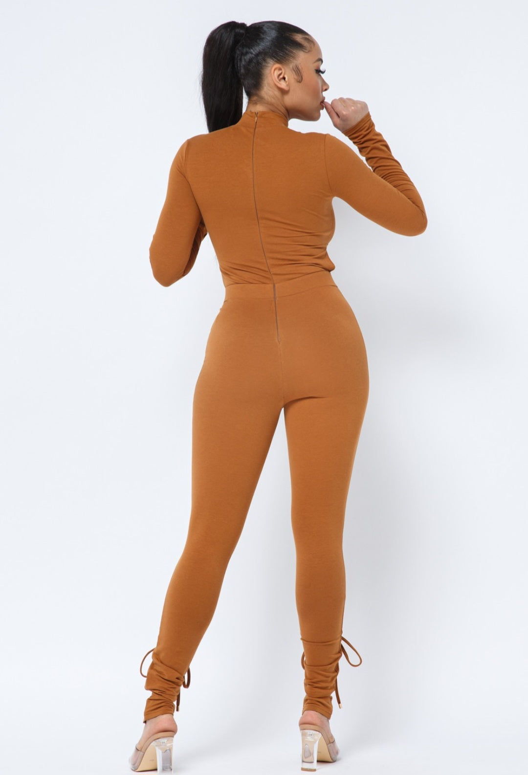 Leather Belted Jumpsuit