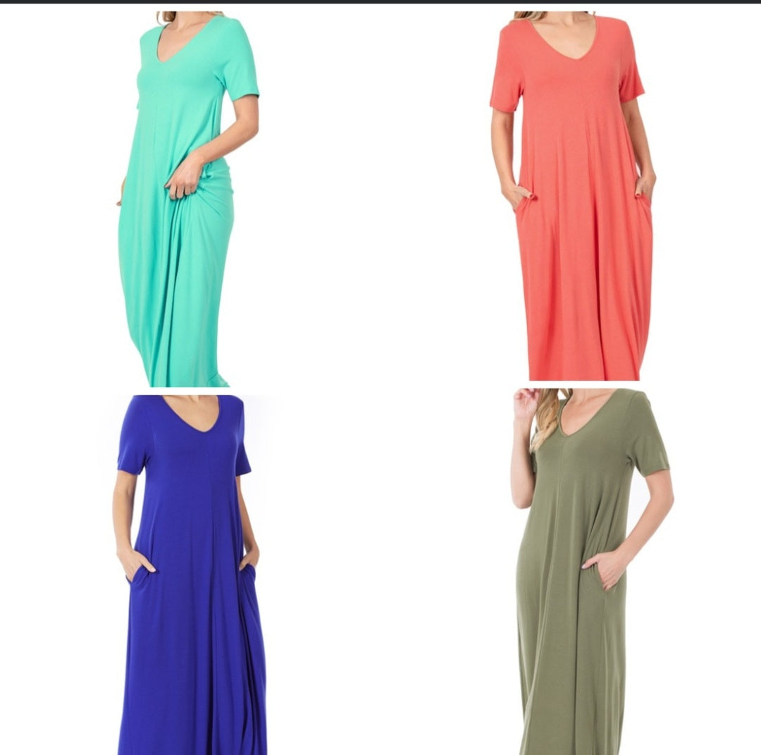 V Neck Maxi Dress